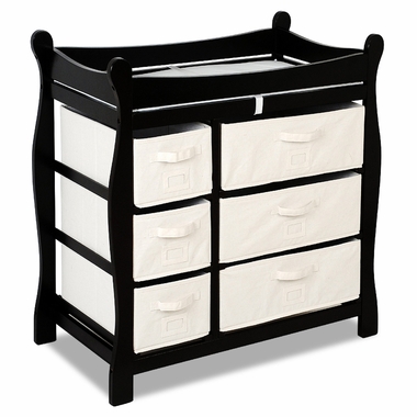 Black Sleigh Changing Table with Six Baskets by Badger Basket - Click to enlarge