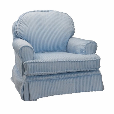 Blue Chenille Round Back Glider by Komfy Kings - Click to enlarge