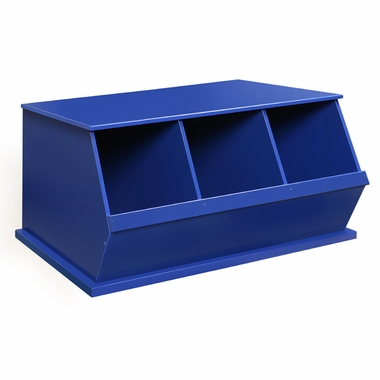 Blue Three Bin Storage Cubby by Badger Basket - Click to enlarge