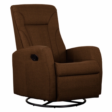 Brown Push Back Swivel Glider Recliner Microfiber Fabric by Dezmo - Click to enlarge