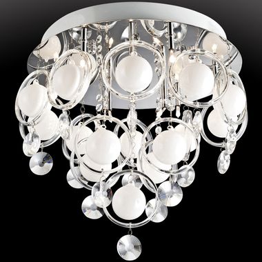 Bubbles Crystal Flush Small Mount Lamp by Lite Source