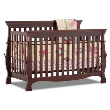 Cherry Carrara 4 in 1 Fixed Side Convertible Crib by Storkcraft - Click to enlarge