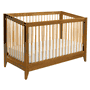 Chestnut with Natural Spindles Highland 4-in-1 Convertible Crib with Toddler Rail by DaVinci