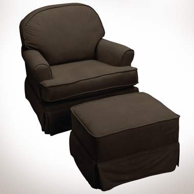 Chocolate Microfiber Round Back Glider by Komfy Kings - Click to enlarge