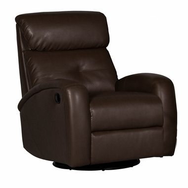 Dark Brown Bonded Leather Push Button Recline Swivel Glider Arm Chair by Dezmo - Click to enlarge