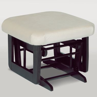 Espresso Modern Ottoman with Beige Microfiber Cushions by Dutailier - Click to enlarge