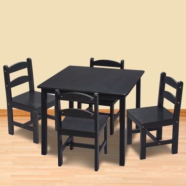 Espresso Square Table with 4 Chairs by Kids Korner - Click to enlarge