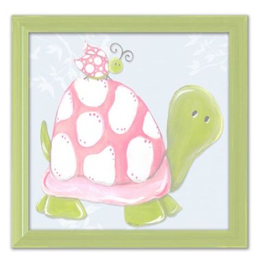 Garden Blue Sky Turtle Framed Print by Doodlefish