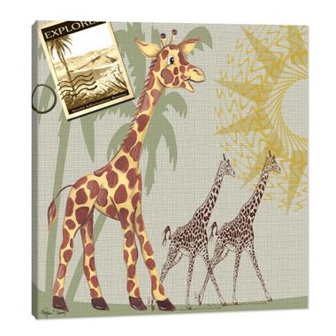 Jungle Giraffe Safari Stretch Print by Doodlefish