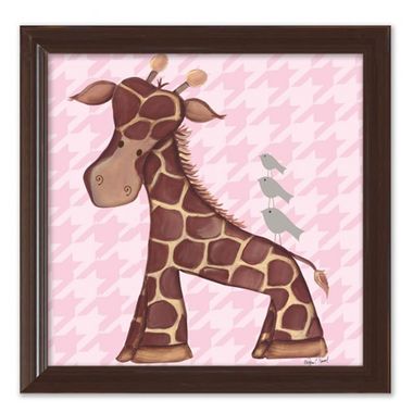 Jungle Jackie Giraffe Framed Print by Doodlefish