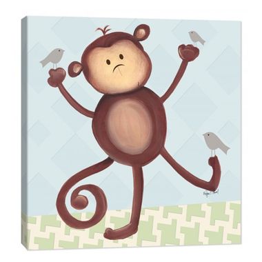 Jungle Matthew Monkey Stretch Print by Doodlefish