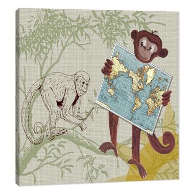 Jungle Monkey Safari Stretch Print by Doodlefish