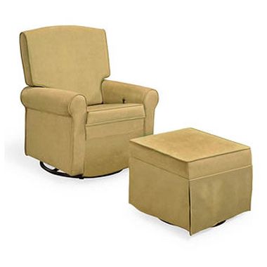 Lichen Square Back Upholstered Reclining Glider by Shermag - Click to enlarge