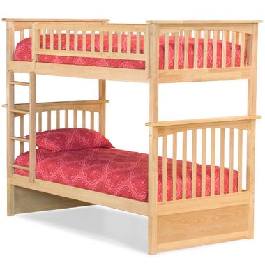 Natural Maple Columbia Twin Over Twin Bunk Bed by Atlantic Furniture - Click to enlarge