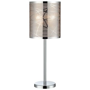 Lorenza Table Lamp in Chrome with Metal Shade by Lite Source