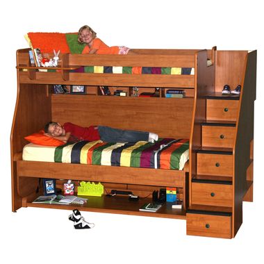 Metropolitan Transforming XL Twin Over Twin Bunk Bed with Stairs by Berg