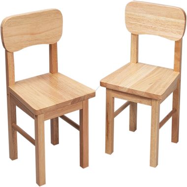 Natural Rounded Back Two Chair Set by Kids Korner - Click to enlarge