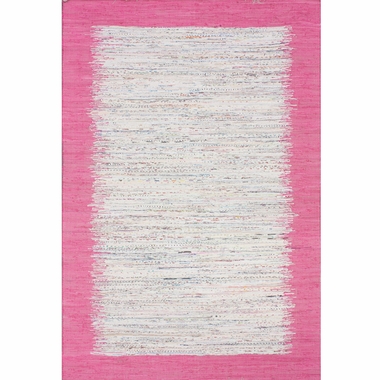nuLOOM Kinderloom Flatweave Tasha Cotton Area Rug in Pink - Click to enlarge