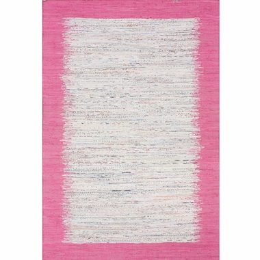 nuLOOM Kinderloom Flatweave Tasha Cotton Area Rug in Pink - Click to enlarge