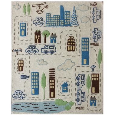 nuLOOM Kinderloom Metropolis Hand Tufted Area Rug in Ivory