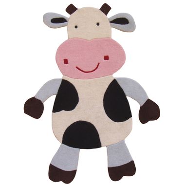 nuLOOM Kinderloom Milly Moo Hand Tufted Area Rug in Black