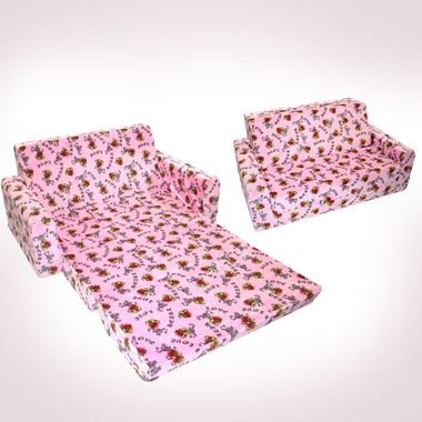 Pink Heart Flip Foam Sofa by Magical Harmony Kids - Click to enlarge