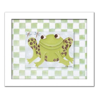 Pond Farley Frog Framed Print by Doodlefish