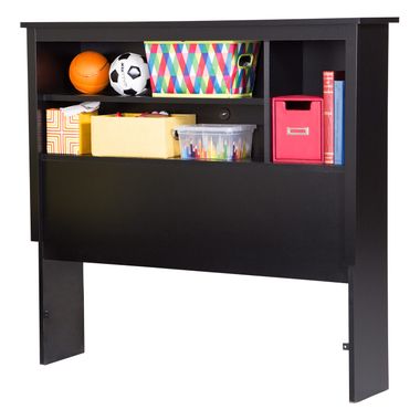 Pure Black Vito Twin Bookcase Headboard by South Shore - Click to enlarge