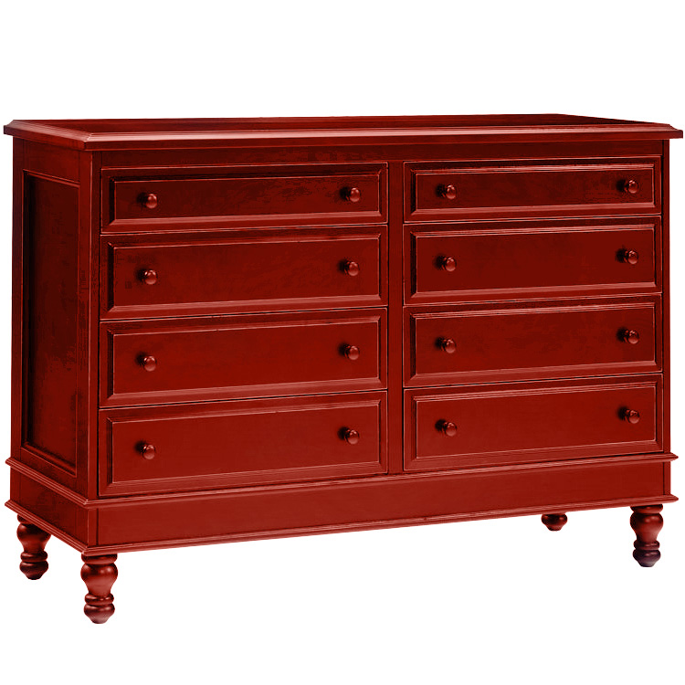 fitted lace wedding dress Red and White Patterned Wooden Chest of Drawers main image 0
