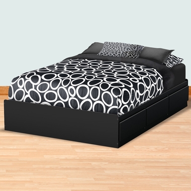 Solid Black Step One Contemporary Full Mates Bed by SouthShore - Click to enlarge