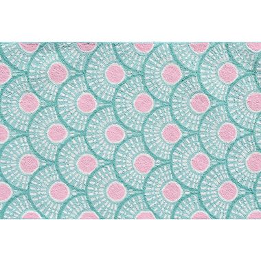 Teal/Rose/White Fan Fan 2.8 x 4.8 Kids Rug by Rug Market