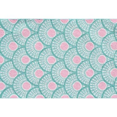 Teal/Rose/White Fan Fan 2.8 x 4.8 Kids Rug by Rug Market