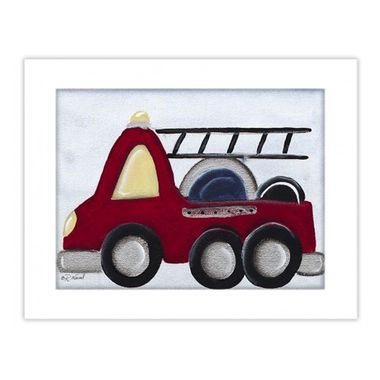 Transportation Fire Truck Stretch Print by Doodlefish