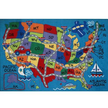 Travel Fun Rug 8' x 11' by Fun Rugs - Click to enlarge