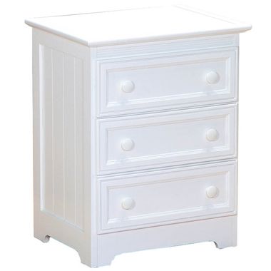 White Manhattan 3 Drawer Nightstand by Atlantic Furniture - Click to enlarge
