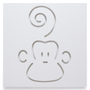 White Marcel the Monkey Wall Decor by Spot On Square