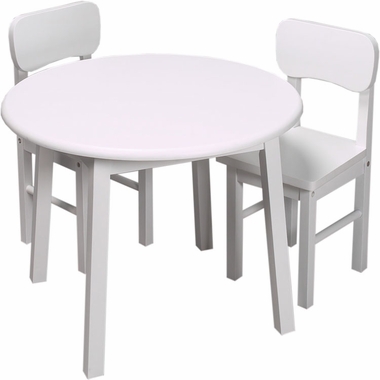 White Round Table and Two Chair Set by Kids Korner - Click to enlarge