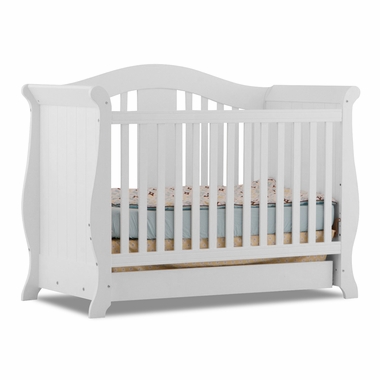 Storkcraft Vittoria 3 in 1 Fixed Side Convertible Crib in White - Click to enlarge