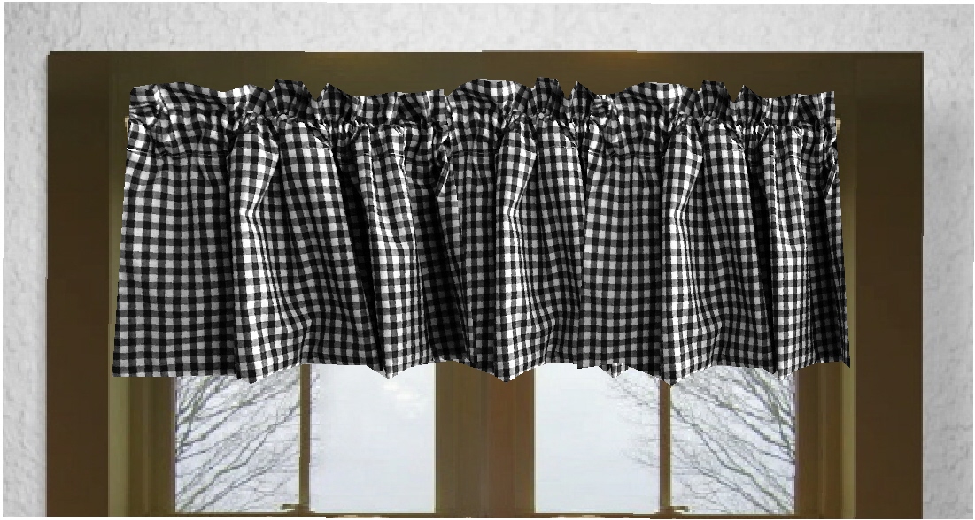 Gingham Check Window Valance