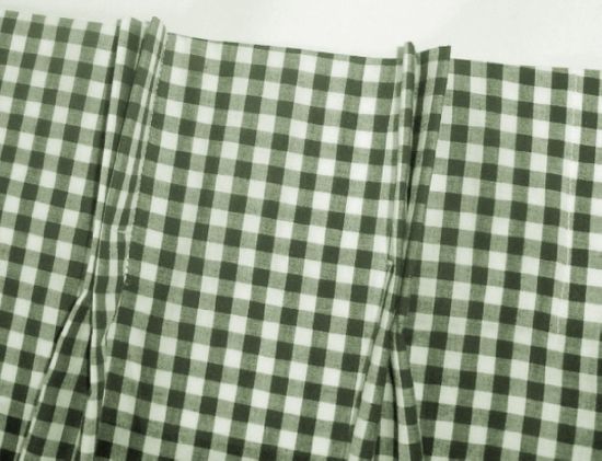 Hunter Green and White Gingham Check Pinch Pleat Cafe Curtains