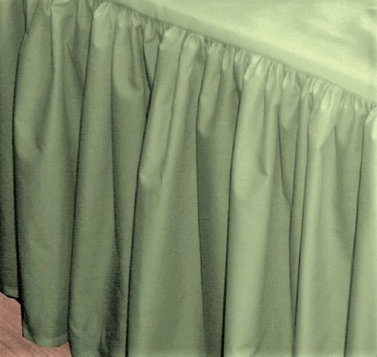 Light Sage Green Ruffled Bedskirt