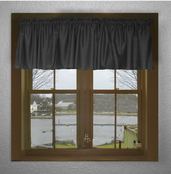Solid Black Window Valance