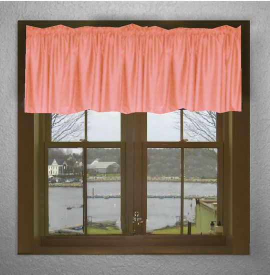 Solid Coral Window Valance