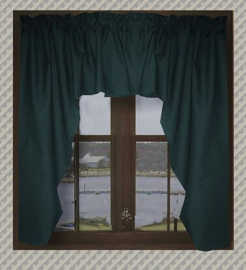 Solid Dark Teal Swag Valance
