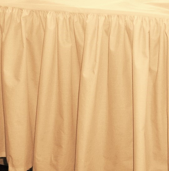 Solid Peach Ruffled Bed skirt