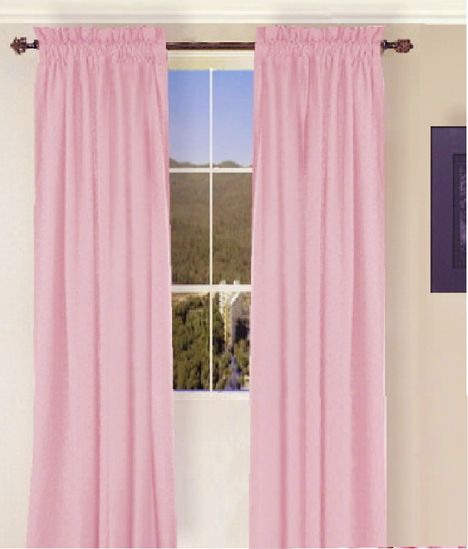 Solid Light or Bright Pink Long Curtains