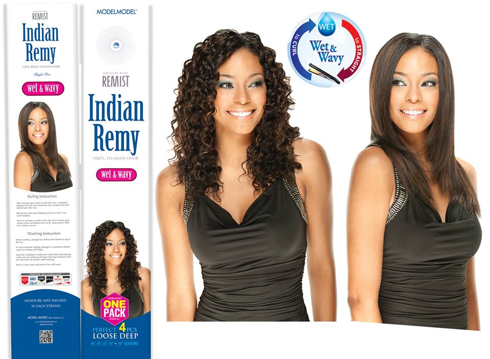 Model Model Remist Indian Remy 100% Human Hair Wet and Wavy Perfect 4pc LOOSE DEEP