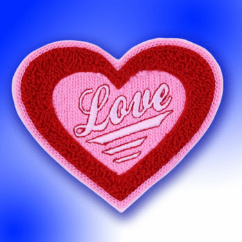 Heart Love Patch with Iron on Backing