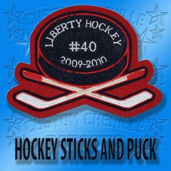 Hockey Crossed Sticks with Puck