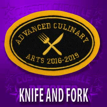Knife and Fork Chenille Patch